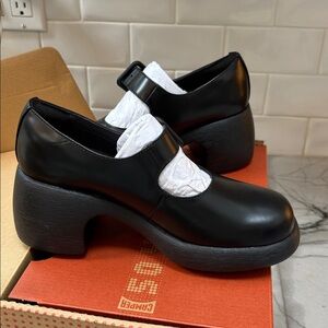 Camper Thelma II Chunky Black Dress Shoes Mary Jane